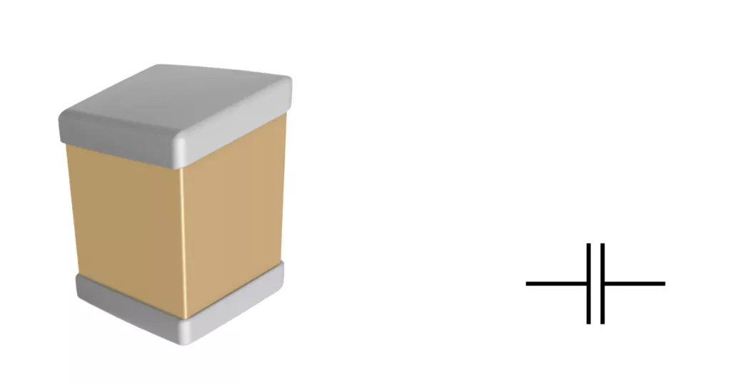 SMD ceramic capacitor and ceramic capacitor symbol